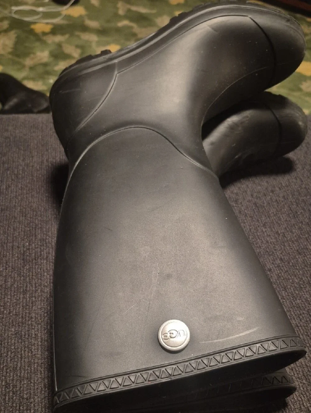UGG Men's Black Tall Rubber Rain Boots